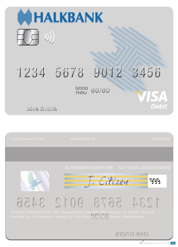 Download Macedonia Halkbank AD Skopje visa debit card Photoshop template